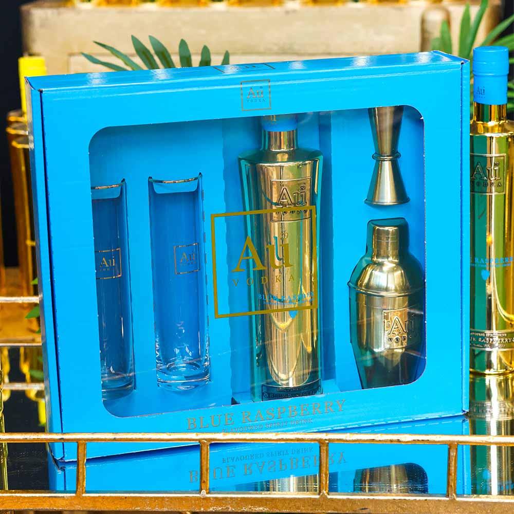 Au Blue Raspberry Cocktail Gift set - Au Vodka
