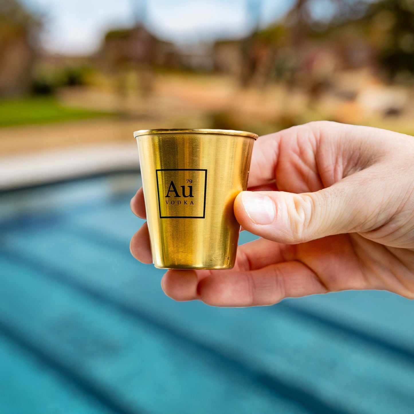 Au Vodka Stainless Steel Shot Glass