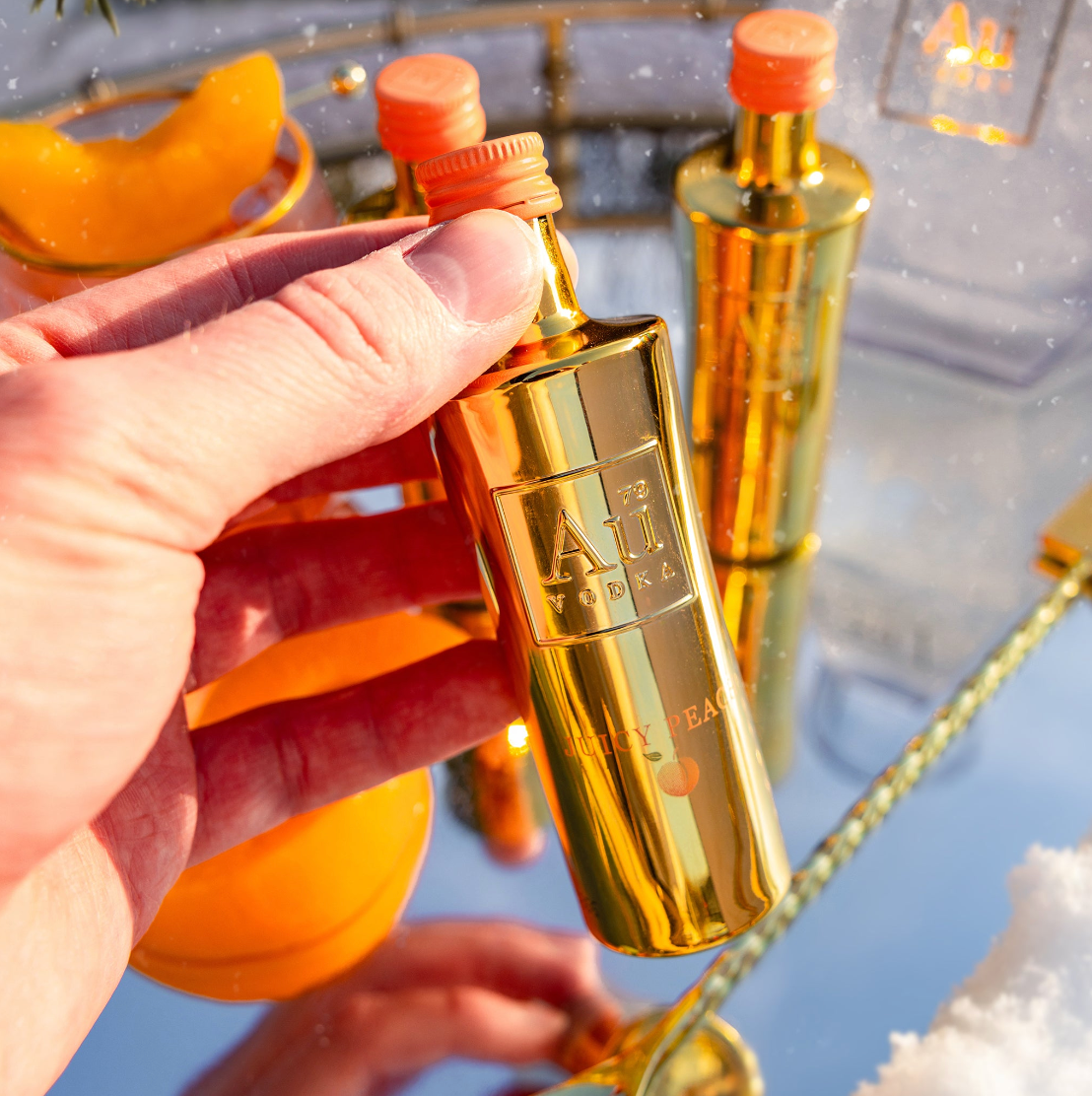 Au Vodka Juicy Peach Miniature