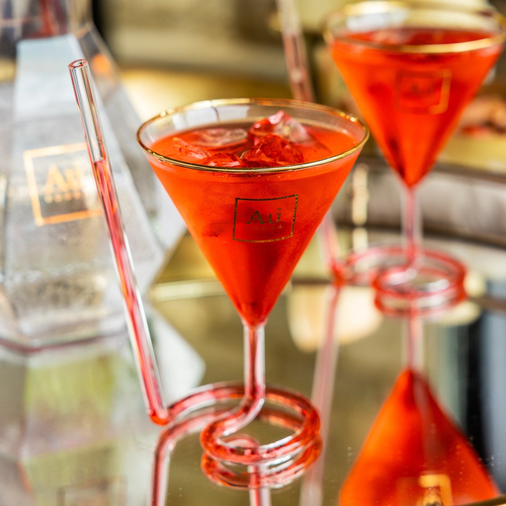 Strawtini Glass - Au Vodka