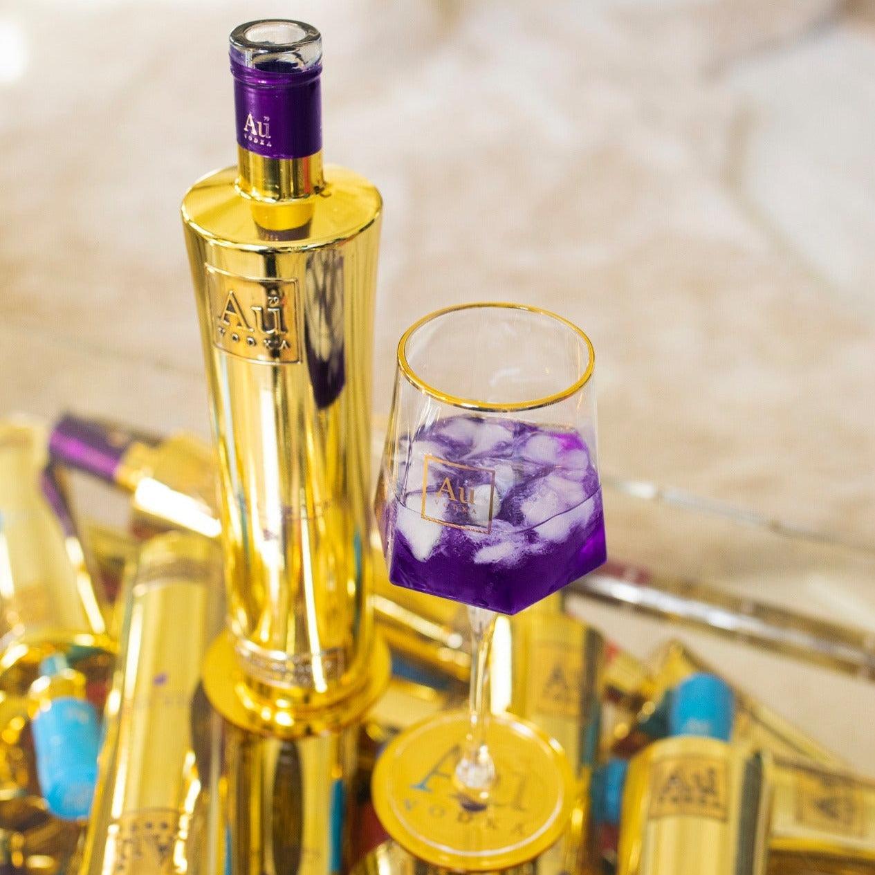 Au Long Stem Diamond Cut Glass - Au Vodka